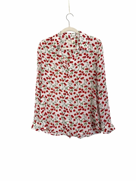 L'AGENCE Tops - L’AGENCE Nina Cherry Print 100% Silk Button Front Blouse Top Size M